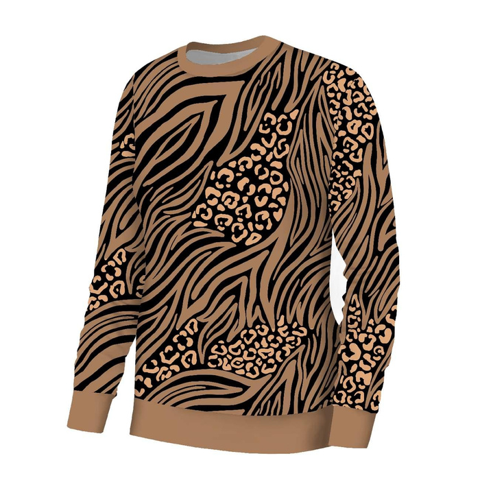 BASIC DAMEN SWEATSHIRT (HANA) - ANIMALS MIX / karamell - Sommersweat - XXL