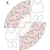 DRESS "ISABELLE" - FLOWERS (pattern no. 3) / white - sewing set M