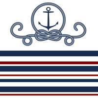 KOTWICA / paski (marine) - panel jersey wiskozowy