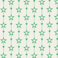 GREEN  STARS (CHAINS) / VANILLA  - Cotton woven fabric