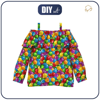 Bardot neckline blouse (VIKI) - SWEETS WZ.3 - sewing set - 122-128