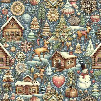 Vintage Christmas wz.23 - looped knit fabric