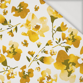 WATER-COLOR FLOWERS pat. 1 (gold) - Viscose jersey