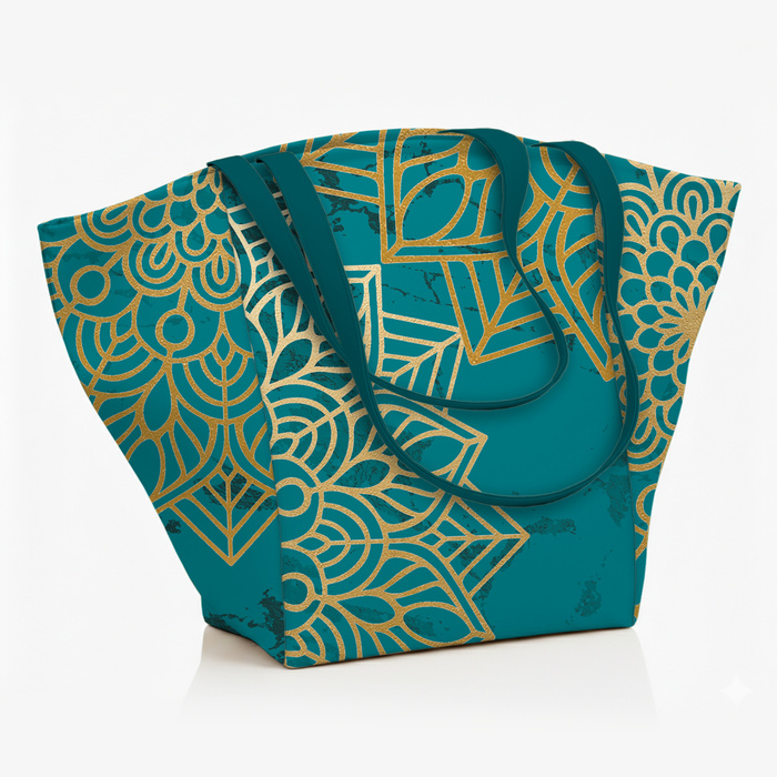MANDALA pat. 5 / emerald - looped knit fabric