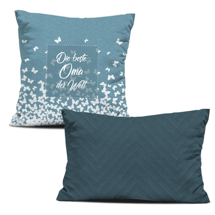 DEKO-KOPFKISSEN - DIE BESTE OMA DER WELT / Schmetterlinge