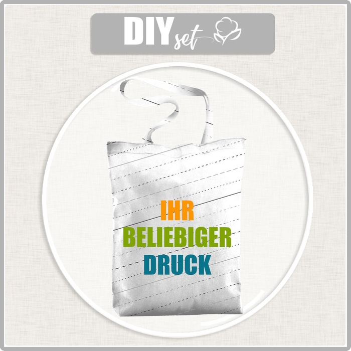SHOPPER TASCHE - MIT EIGENEM AUFDRUCK - Panama 220g Webware - Nähset