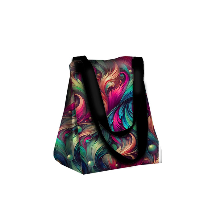 XL bag with in-bag pouch 2 in 1 - COLORFUL FEATHERS - sewing set