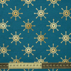 GOLDENE STEUERRÄDER (GOLDENER OZEAN) / marine - Baumwoll Webware