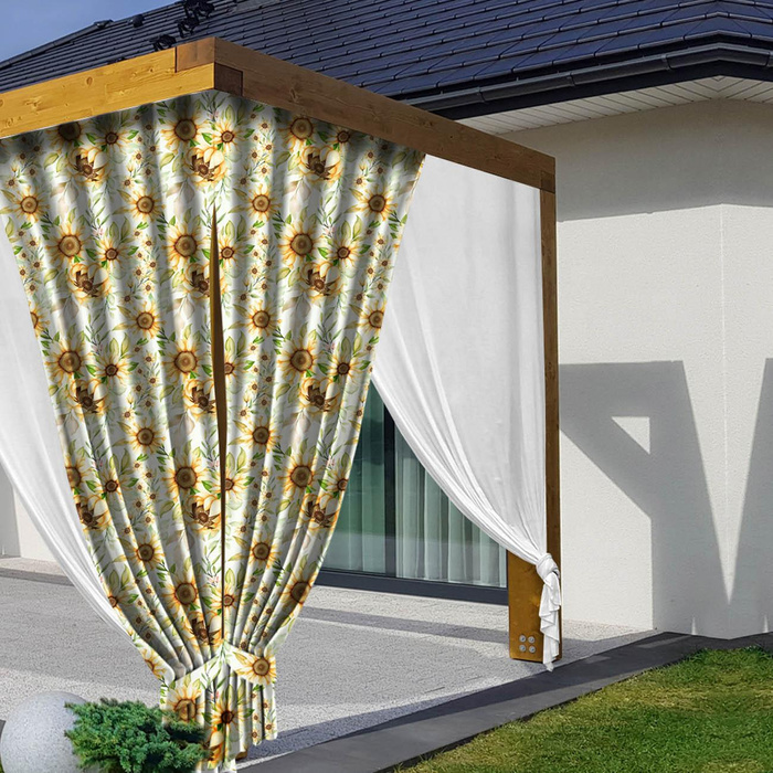 PASTELL-SONNENBLUMEN M. 3 - Wasserabweisende Webware
