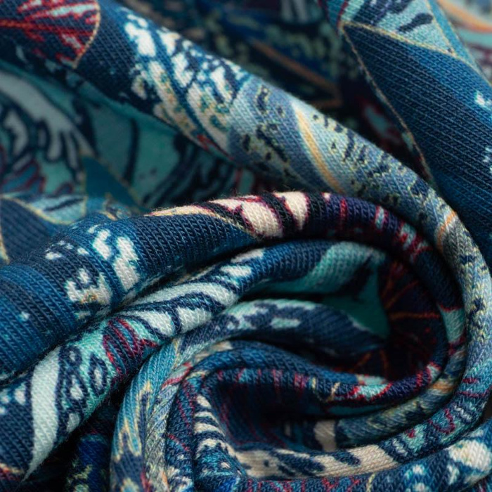 BLAUE BLÄTTER (VINTAGE) - Krepp