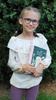 Carmenausschnitt Bluse (VIKI) - BLUMEN (Motiv 2 weiß) / fuchsia - Nähset -134-140