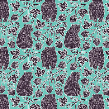 BEARS WITH WILD STRAWBERRIES - single jersey with elastane TE210