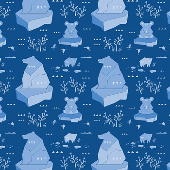 GEO BEARS ON ICE FLOES / blue