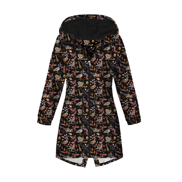 BIRDS PAT. 2 / BLACK (COLORFUL AUTUMN) - brushed knitwear with elastane ITY