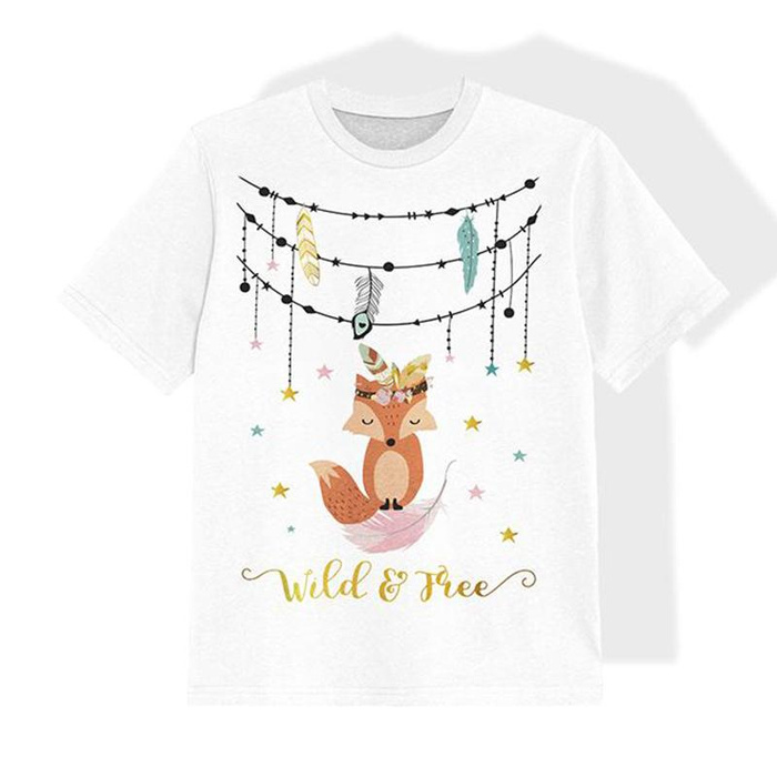 KINDER T-SHIRT- PARTY (WILD & FREE) - Single Jersey (92/98)