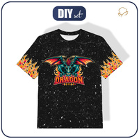 T-SHIRT DZIECIĘCY - DRAGON WZ. 1 / czarny - single jersey ITY (128/134)