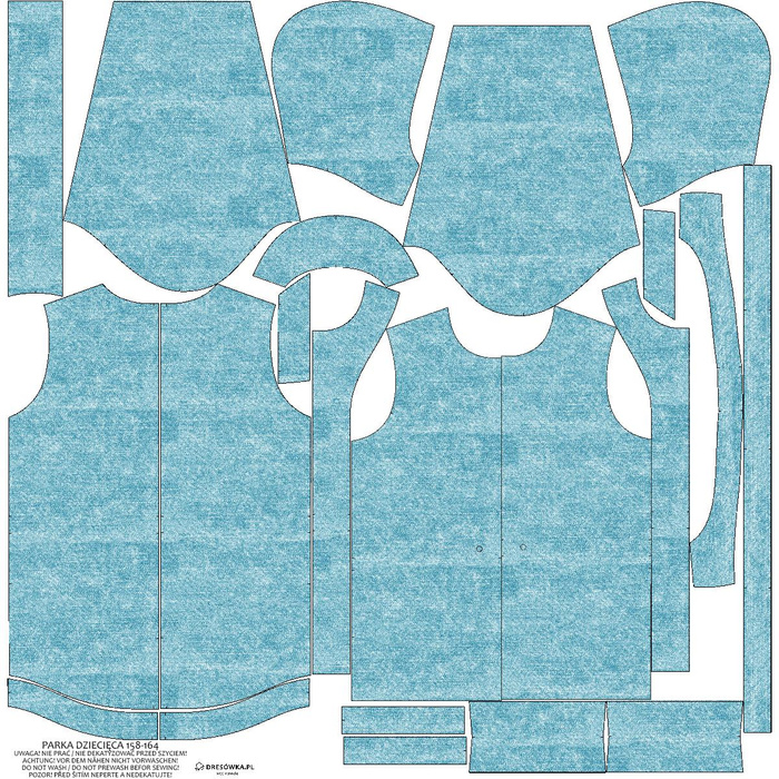 PARKA DZIECIĘCA (ARIEL) - PRZECIERANY JEANS (morski) - softshell (158/164)