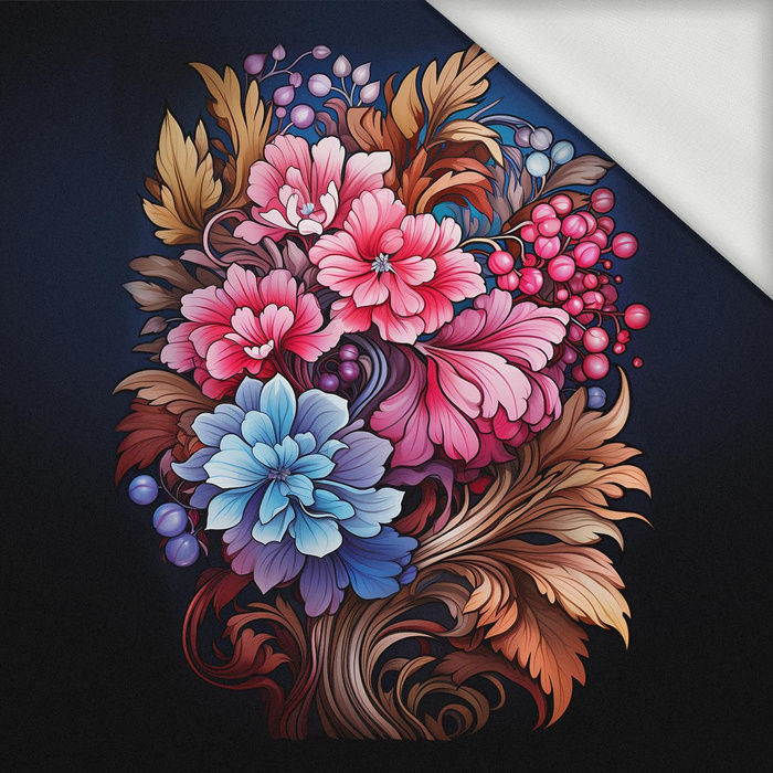 BOUQUET OF FLOWERS WZ.3 - panel (75cm x 80cm) looped knit fabric with elastane ITY