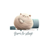 SLEEPING CAT - PANEL (60cm x 50cm) dzianina drapana z elastanem ITY