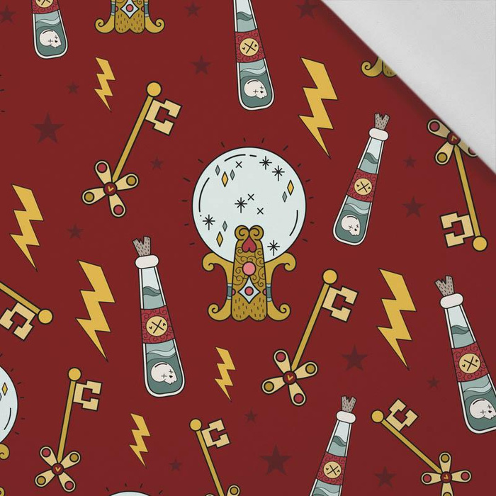 MAGIC MIX PAT. 4 (MAGIC SCHOOL) / maroon - Cotton woven fabric