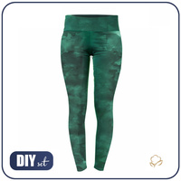SPORTS LEGGINGS - CAMOUFLAGE pat. 2 / bottled green
