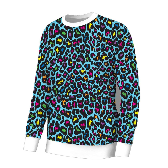 BASIC DAMEN SWEATSHIRT (HANA) - NEON LEOPARD M.3 - Sommersweat - XXXXL