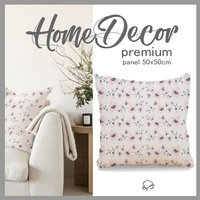 CUSHION PANEL - PAINTED FLOWERS/ rose quartz- HOME DECOR PREMIUM