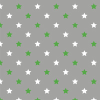 DIAGONALE GRÜNE STERNE / grau - Baumwoll Webware
