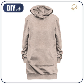 ZESTAW DIY - Bluza kangurka (LUXA) - MELANŻ BEŻOWY