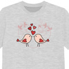 T-SHIRT DZIECIĘCY - ZAKOCHANE PTAKI (HAPPY VALENTINE’S DAY) / melanż jasnoszary - single jersey (104/110)