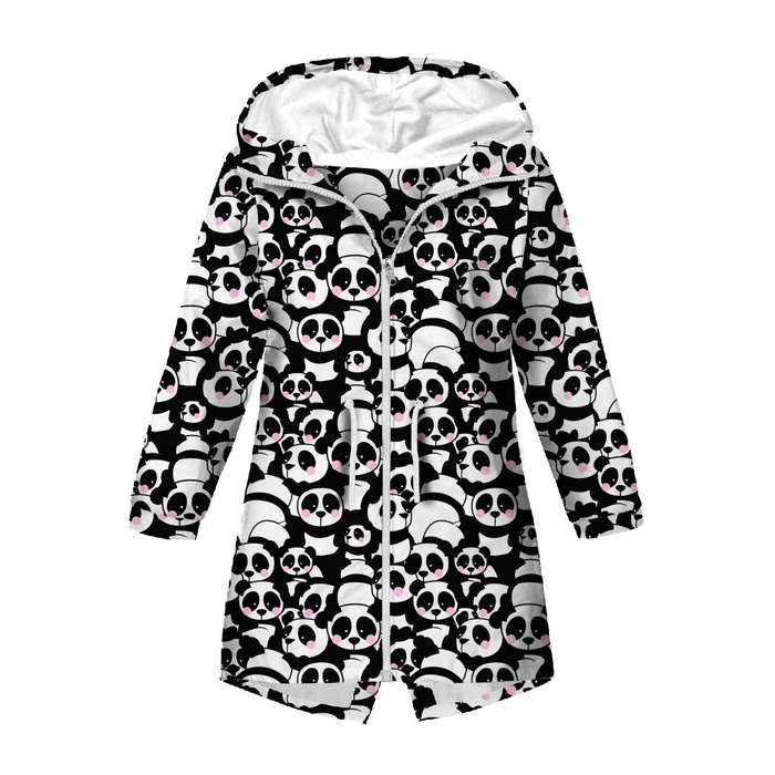KIDS PARKA (ARIEL) - PANDAS / pink - softshell (122/128)