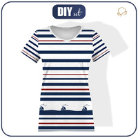 DÁMSKÉ TRIČKO - LODĚ / pruhy (marine) - single jersey
