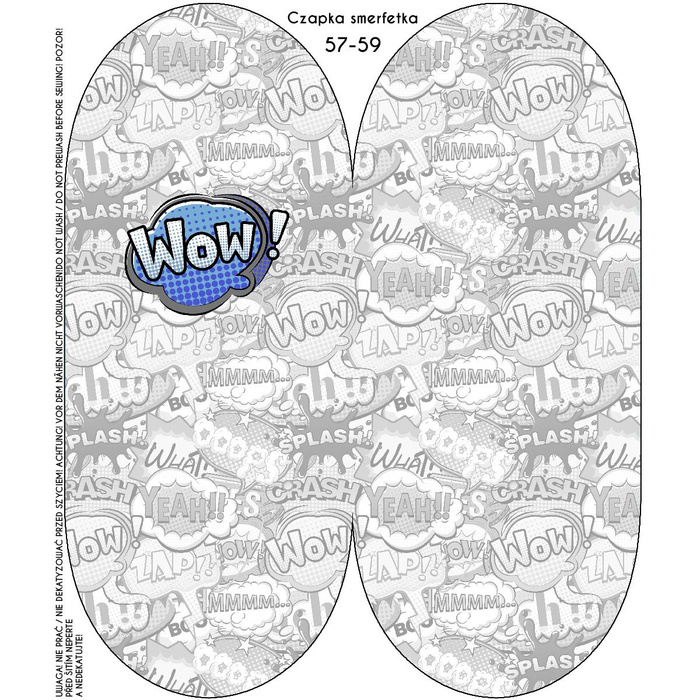 "Beanie" Mütze - COMICS / wow (blau - rot) 48-50