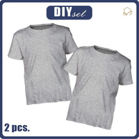 2-PACK - BASIC DĚTSKÉ TRIČKO - MELÍR SVĚTLE ŠEDÝ - Sada šití (152/158)