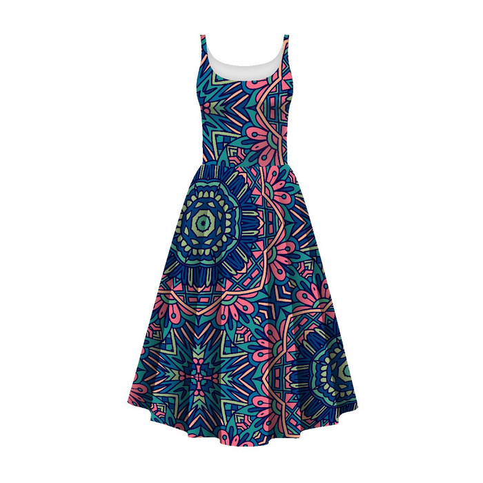DRESS "ISABELLE" - COLORFUL MANDALA pat. 4 - sewing set XXL