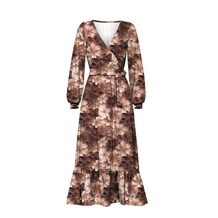 FLOWERS WZ.5/ Mocha Mousse - looped knit fabric