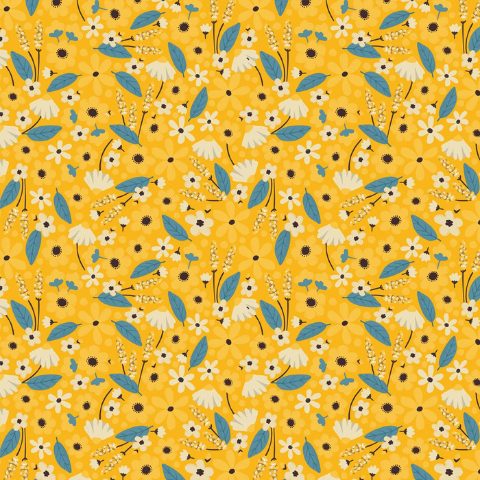 SMALL FLOWERS pat. 2 / mustard  - lycra 300g