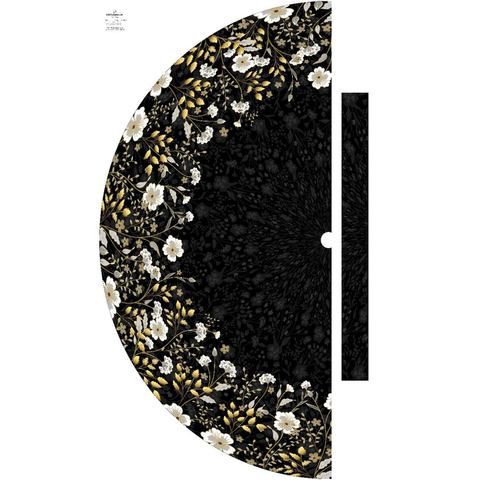 FLOWERS (pattern no. 8) / black - skirt panel "MAXI"