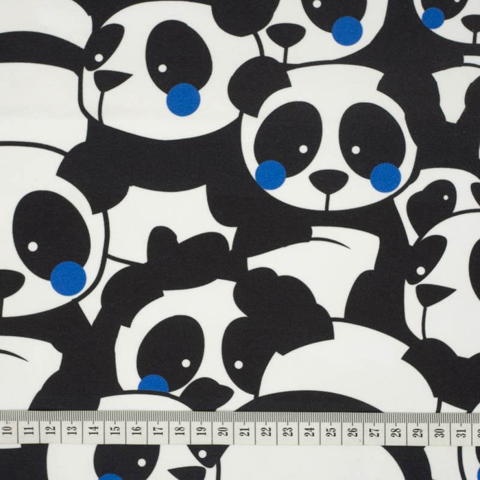 PANDAS / classic blue - Baumwoll Webware