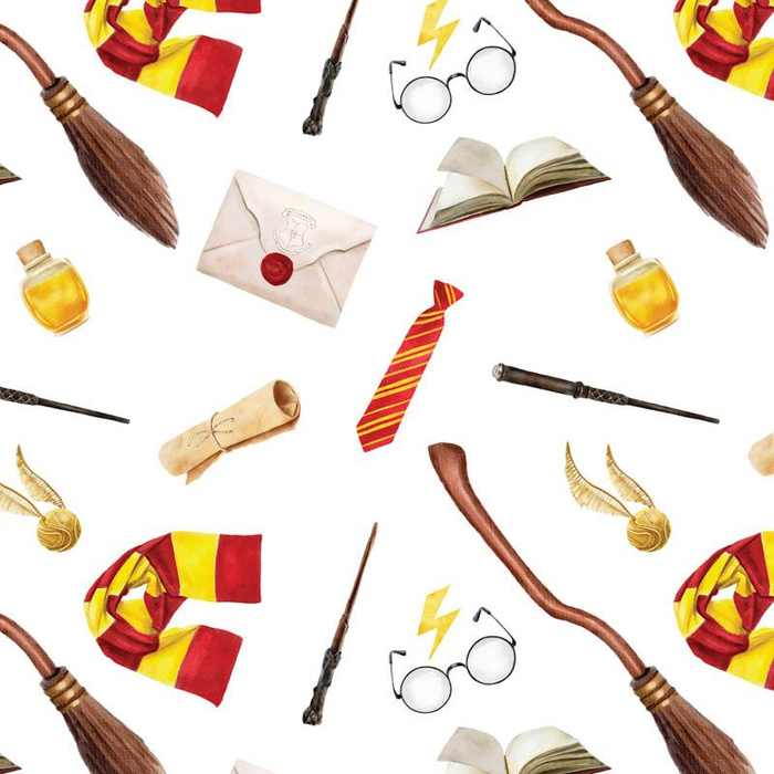 MAGIC WORLD pat. 2 (MAGIC SCHOOL) - Cotton woven fabric