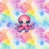 OCTOPUS (SEA ANIMALS m. 3) - Paneel (60cm x 50cm) Wintersweat angeraut mit Elastan ITY