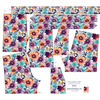 SZORTY PAPERBAG - AKWARELOWE KWIATY wz. 6 - zestaw do uszycia XS