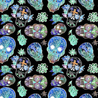 NEON TOTENKÖPFE Ms. 1 (DIA DE LOS MUERTOS) - Hydrophober angerauter Wintersweat