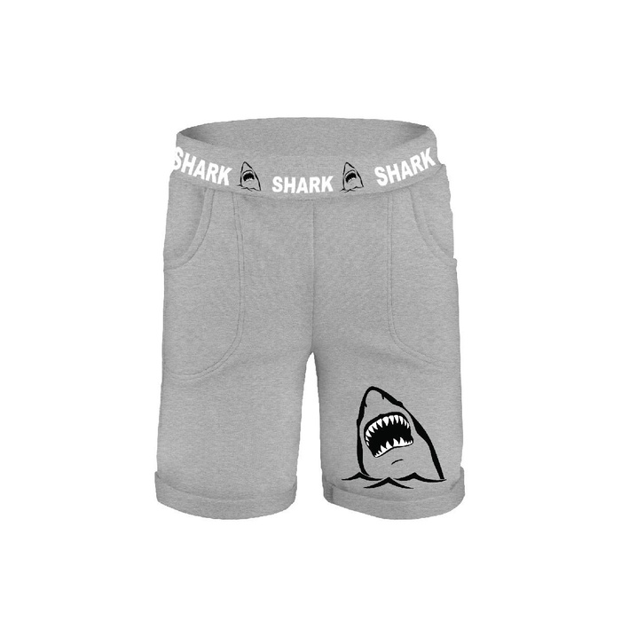 DĚTSKÉ ŠORTKY (RIO) - SHARK / MELÍR SVĚTLE ŠEDÝ - sada na šití