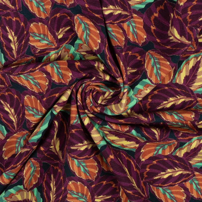 PURPUROWE LIŚCIE (VINTAGE) - tkanina wodoodporna