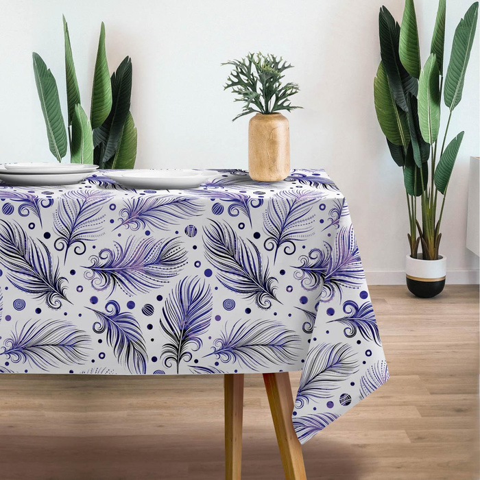 FEATHERS (Very Peri) - looped knit fabric