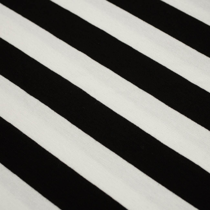 Viscose jersey - STRIPES WHITE / BLACK 2,0cm x 2,0cm