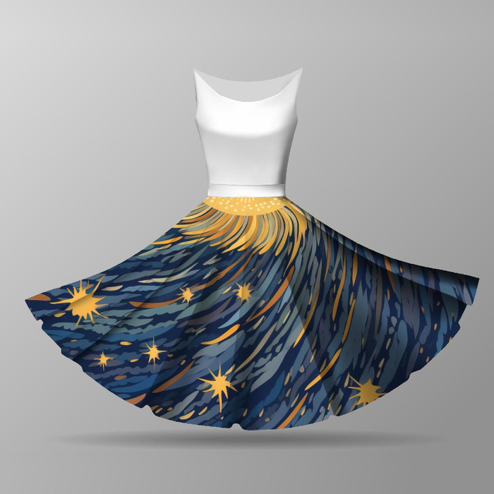 VINTAGE FLOWERS - circle skirt panel