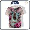 KID’S T-SHIRT - GUITAR WITH ROSES - sewing set (116/122)