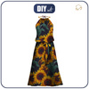 DRESS "DALIA" MAXI (XXL-XXXL) - PAINTED SUNFLOWERS pat. 1 - sewing set 
